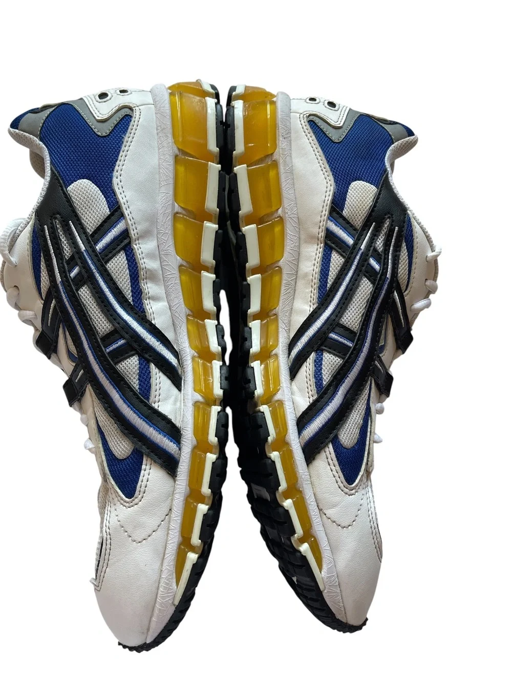 ASICS GEL-KAYANO 5 360 WHITE/BLIE & YELLOW SNEAKERS SZ 12